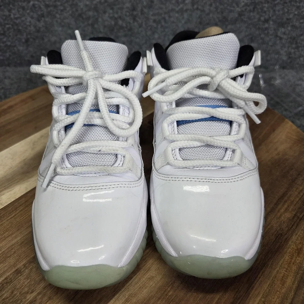 Jordan 11 Retro Low Legend Blue Shoes‎ Youth Size 5Y White Patent GS 528896-117